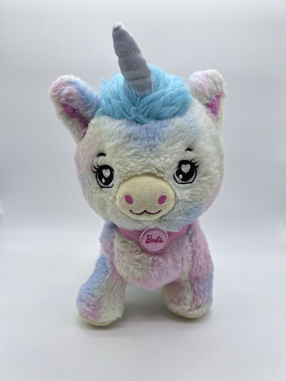 Barbie Stuffed Unicorn Plush Toy Soft & Cuddly Pastel Rainbow Colors 10.5”